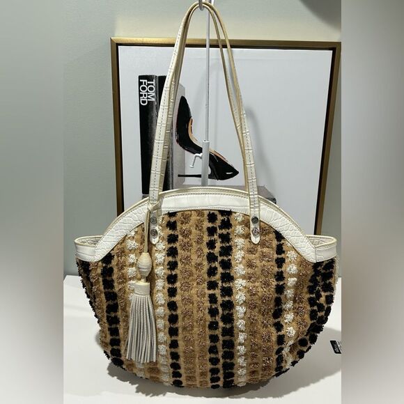 Sam Edelman Straw tassel zipper tote - Picture 1 of 11